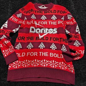 Vintage Doritos Ugly Christmas Sweater Size Large Red “For The Bold”